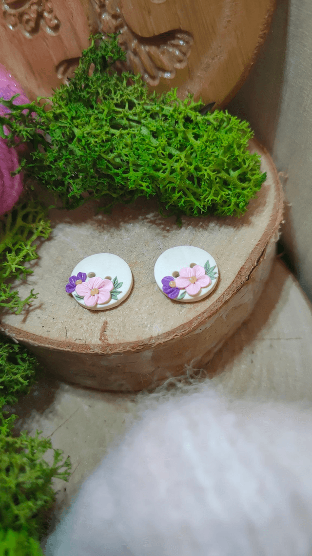 Bouton fleuri 2 trous lot de 2