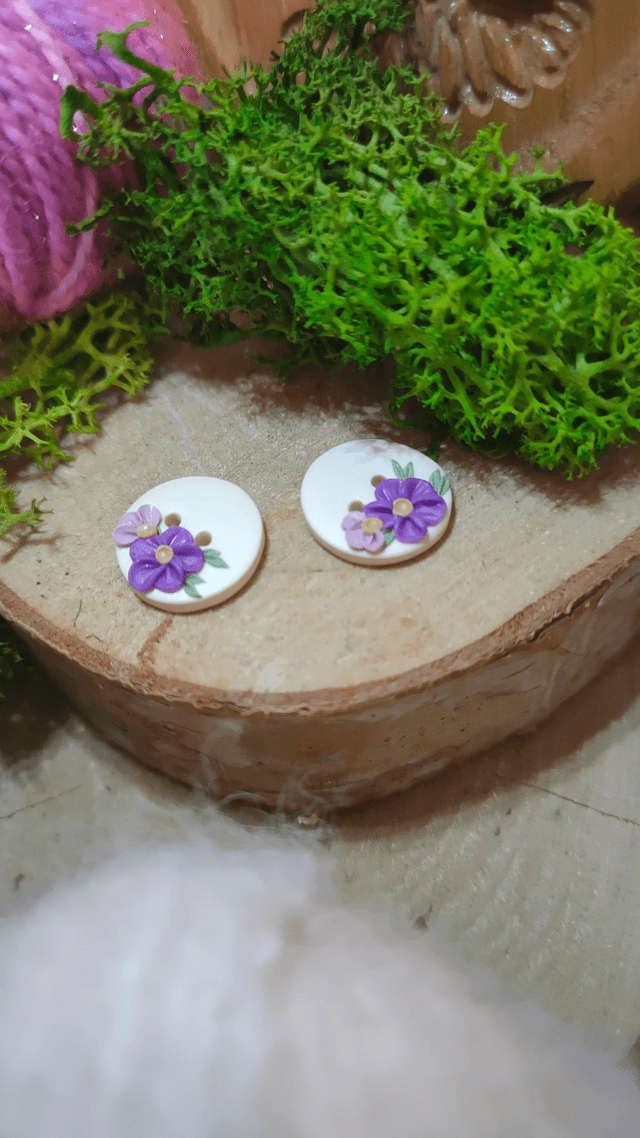 Bouton fleuri 2 trous lot de 2