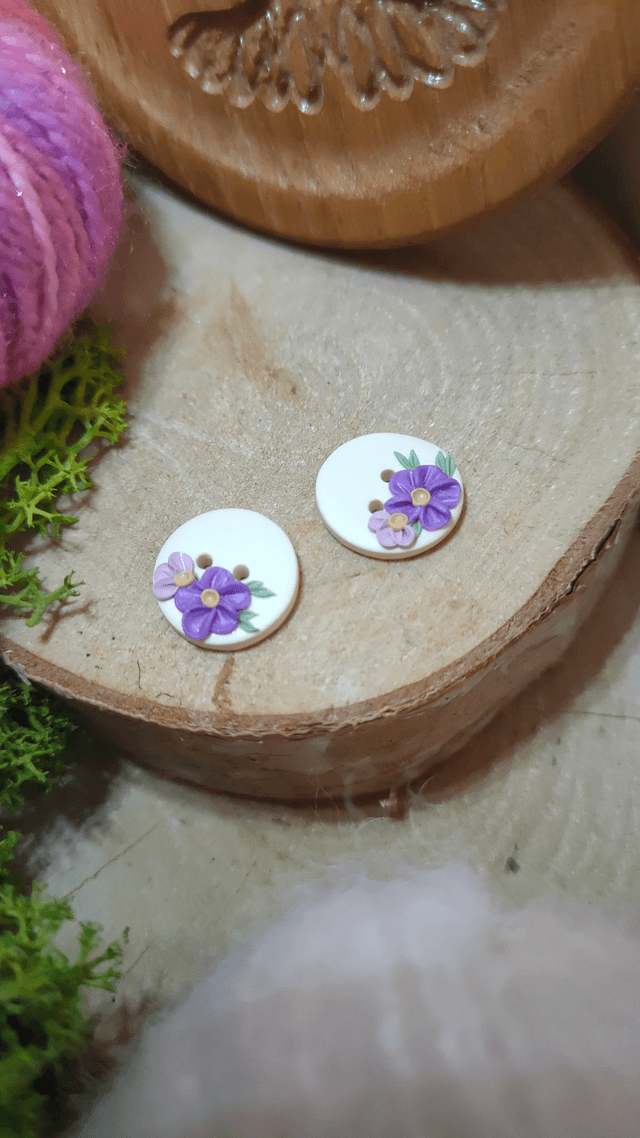 Bouton fleuri 2 trous lot de 2